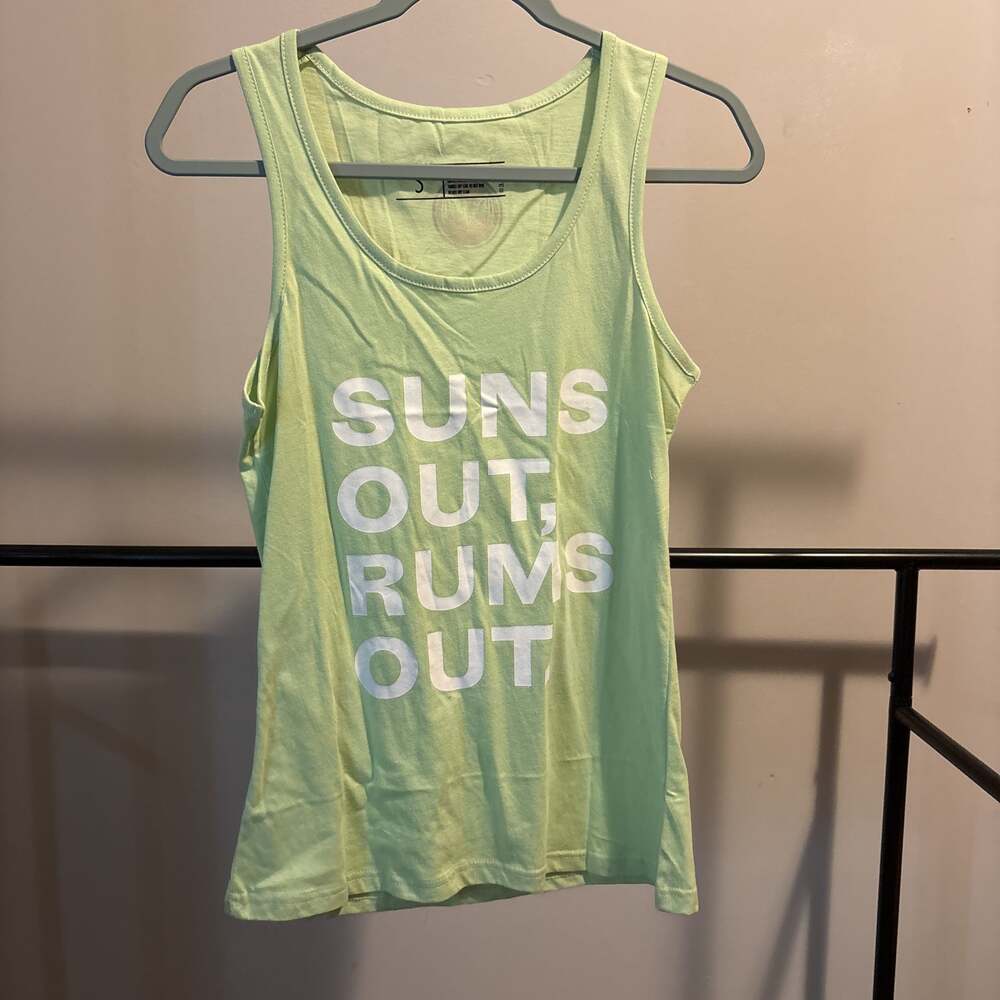 Brand New Unwrapped Bacardi Green Tank Top Shirt “Suns Out Rums Out” XS, L, XL